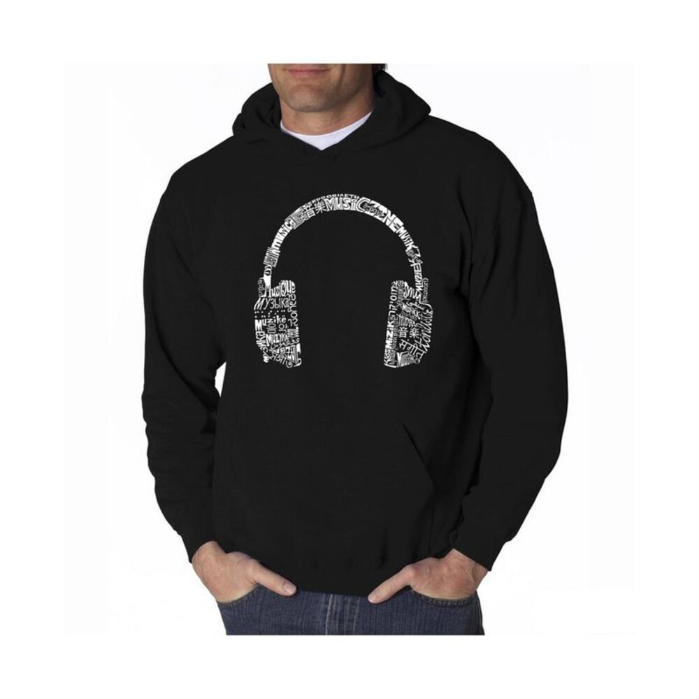 LA POP ART Mens Headphone Hoodie Sweatshirt, NWT